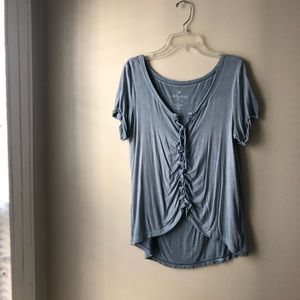 🆕 American Eagle Blue Soft & Sexy Tie-Front Tee